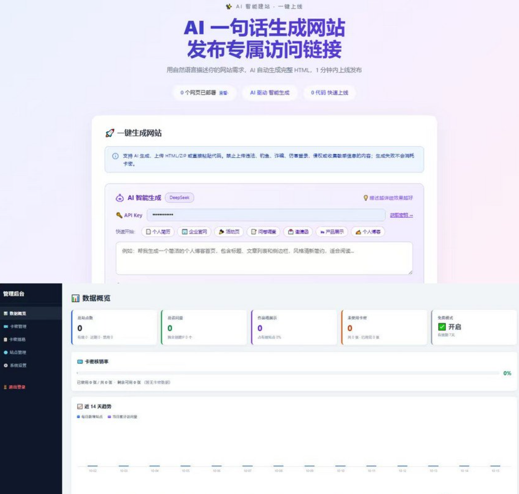AI 一句话生成网站源码 PHP源码